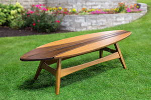 Surf Hang Ten Cocktail Table — Bamboo #12 Autumn Haze/#30 Mocha Nut